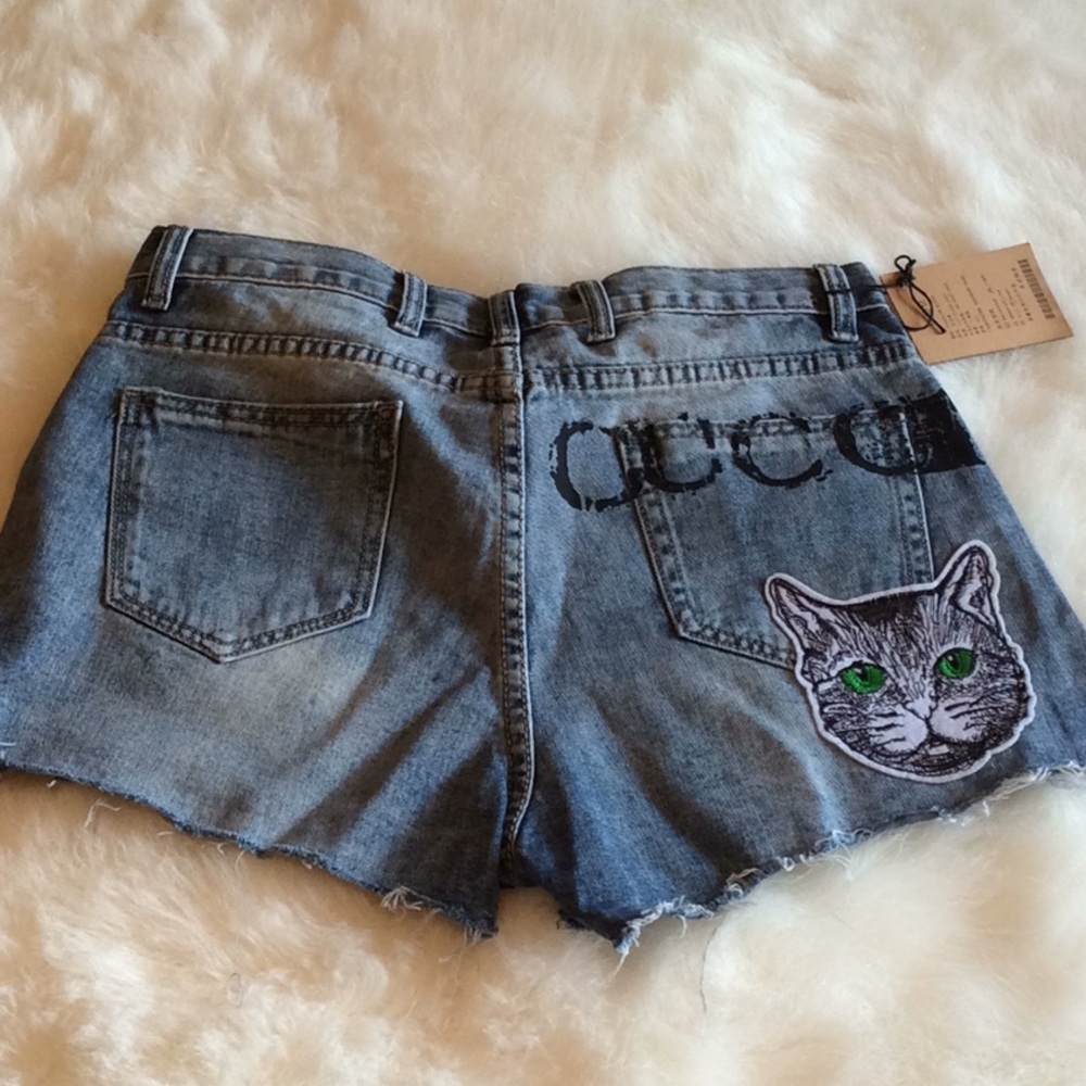 Cute Denim Cat Shorts
